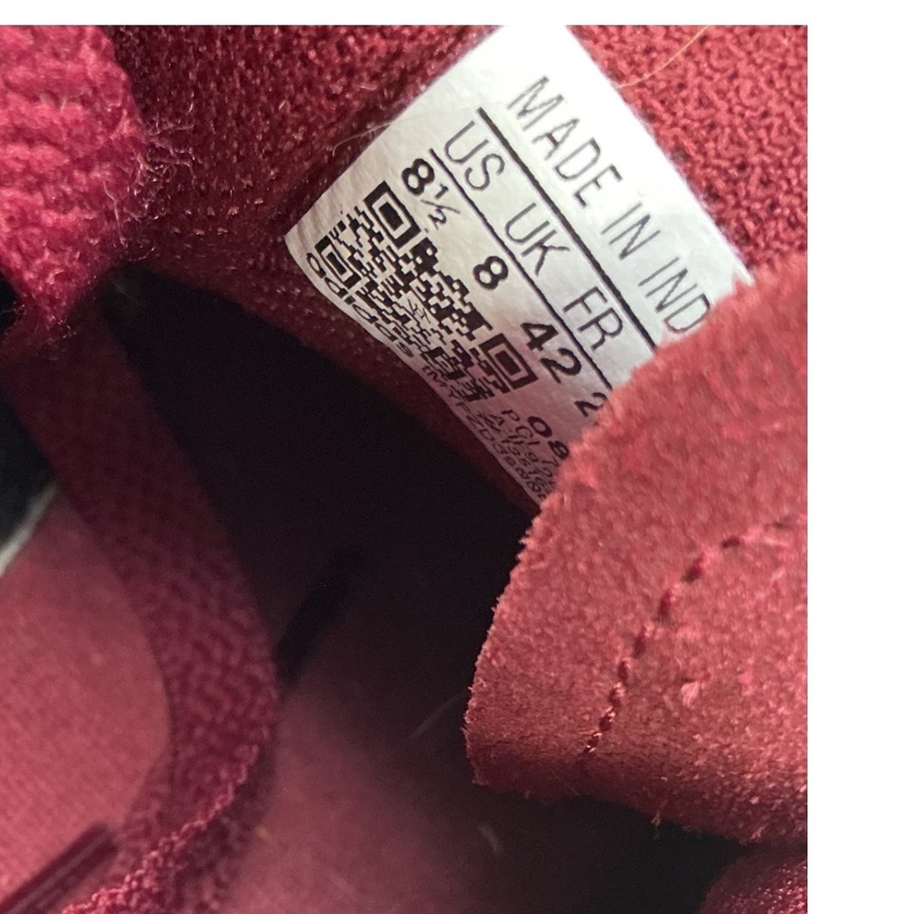 Adidas Campus Vulc Burgundy Maroon Grey Suede Canvas Skate Shoes Mens 8.5 F37365 - Picture 5 of 8